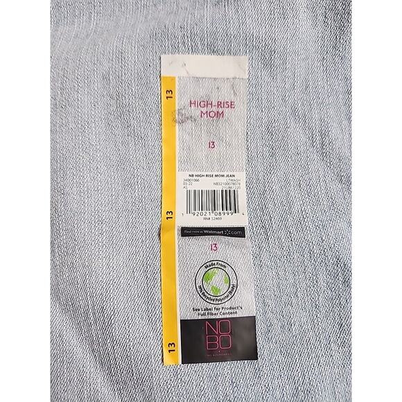 NWT No Boundaries Women’s Juniors Size 13 High Rise Mom Jeans Denim Light Wash - Picture 7 of 9